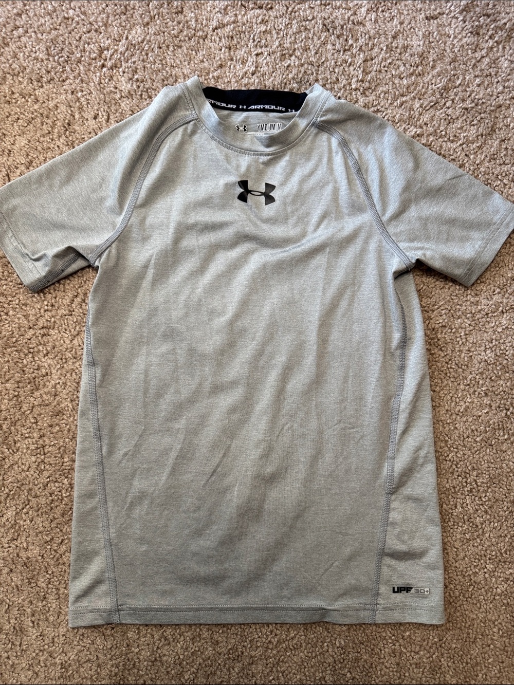 Under Armour Gray Short Sleeve Performance Tee with Black Logo